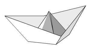 Powstały w wyniku zgięć trójkątny kształt zaginamy identycznie jak to było w