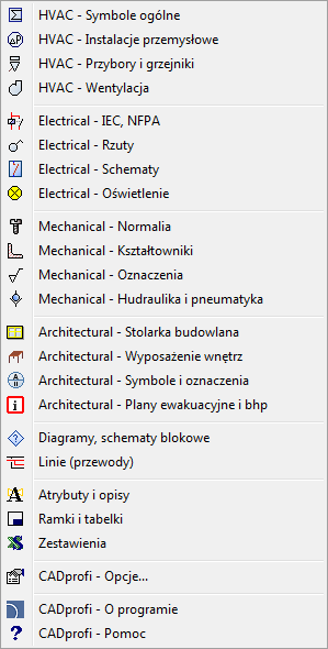 CP Symbols: Wstęp CP Symbols Wstęp Program zawiera podstawową bibliotekę symboli stosowanych przy tworzeniu projektów w różnych dziedzinach.