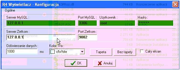 W zakładce Ustawienia systemu gałęzi Opcje rejestracji w punkcie Automatyczny eksport rejestracji ustawiamy Do bazy MySQL z treścią. Uruchamiamy Serwer Zetkom: naciskając klawisz Start. systemu. Znajduje się on na zakładce Ustawienia W tym momencie zostają założone tablice w bazie danych!