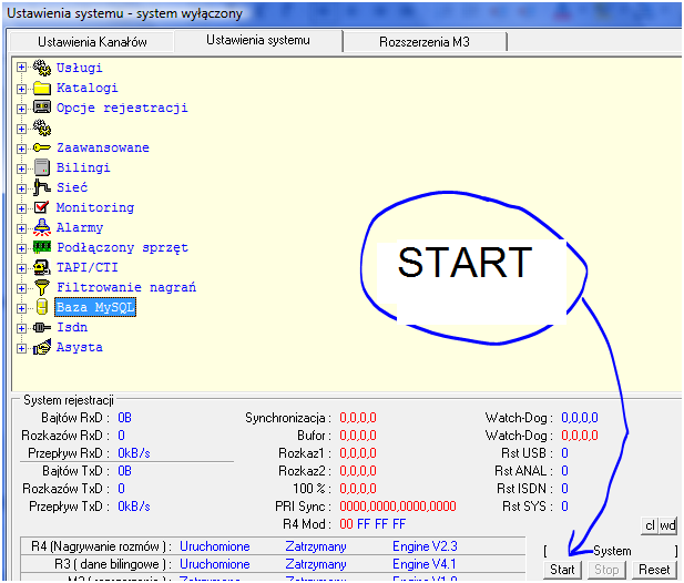 1. Numer IP lub nazwa wpisujemy numer lub nazwę komputera z zainstalowaną bazą SQL. 2. Port TCP : numer portu który podaliśmy przy instalacji bazy. 3.