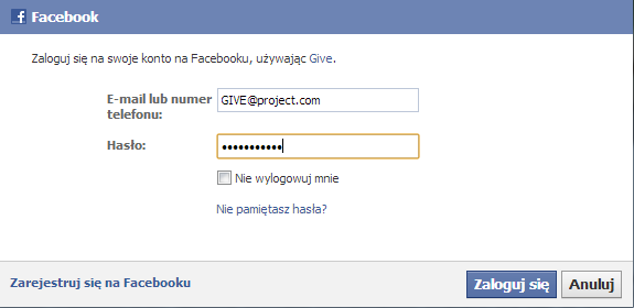 Jak zalogować się za pomocą serwisu Facebook? Platforma LMS GIVE jest zintegrowana z serwisem Facebook.