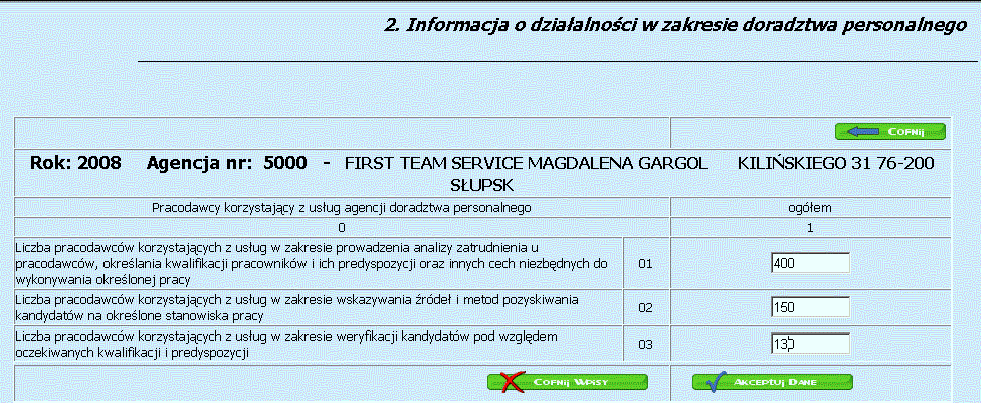 Rys.1 7Okno trzecie Sprawozdania formularz pkt 1.3 przeglądanie 5.4.