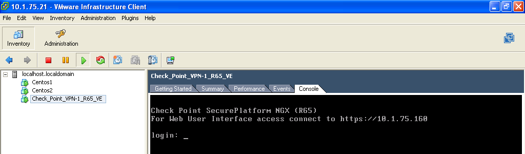 Check Point VPN-1 1 VE System zabezpieczeń VE w środowisku VMWare działa a jako maszyna wirtualna z systemem operacyjnym Check Point SecurePlatform.