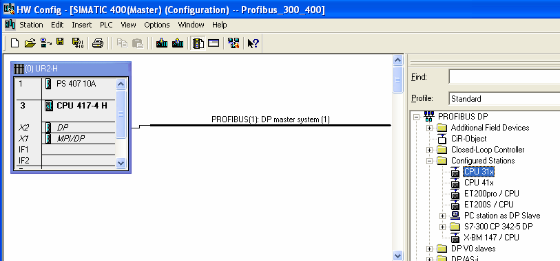 3.14 Z drzewa struktury projektu w oknie Simatic Manager wybieramy ponownie stację Master i uruchamiamy program HW Config (patrz 3.1).