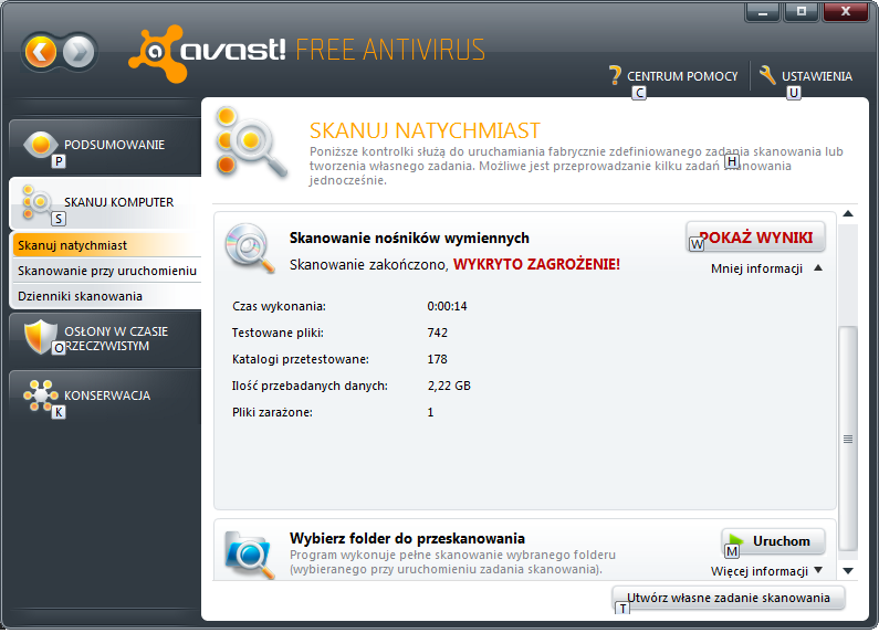 Praca z programem 1. Moduły skanowania 2.
