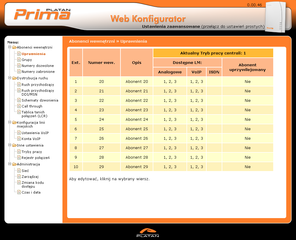 Do prawidłowej pracy aplikacji internetowej Prima Web Konfigurator wymagana jest jedna z przeglądarek: Mozilla Firefox w wersji 3 lub nowszej (zalecana), Microsoft Internet