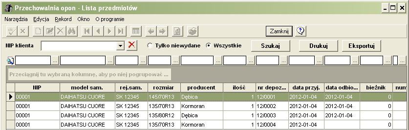 26 Informacje o tym jakie konkretnie przedmioty znajdują się w naszym magazynie znajdują się w oknie [Lista przedmiotów] Okno to zawiera szczegółowe informacje o przedmiotach i miejscu ich