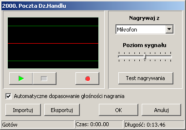 ConfigMAN 4.8.11.5 Nagrywanie zapowiedzi słownej z poziomu ConfigMANa Organizowaniem i nagrywaniem zapowiedzi w programie ConfigMAN zajmuje się sekcja Ruch przychodzący/zapowiedzi.