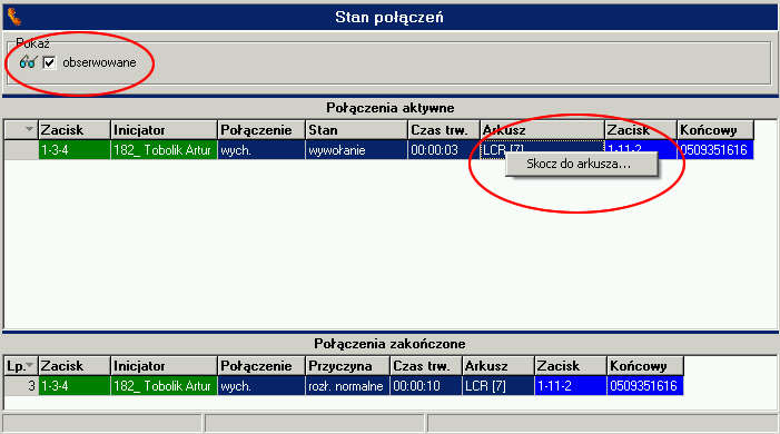ConfigMAN Obserwowanie ruchu jest praktycznym sposobem na zweryfikowanie poprawności konfiguracji ruchu w centrali.