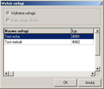16 Usługi testowania akustyki łącza W centralach Slican dostępne są dwie usługi testowania akustyki łącza lokalnie to usługi: Test echa - *981, Test melodii - *982.