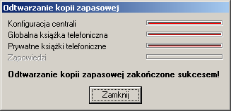 ConfigMAN Odtwarzanie konfiguracji z kopii zapasowej W celu odtworzenia kopii zapasowej konfiguracji z menu Centrala wybierz opcję Odtwórz kopię zapasową. Ilustracja 3.8.