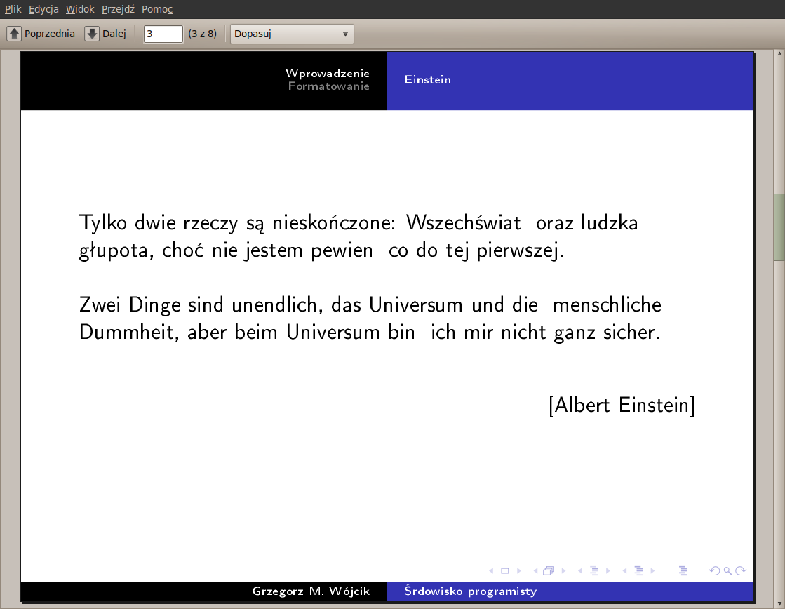 170 11. System tworzenia prezentacji Beamer Rysunek 11.