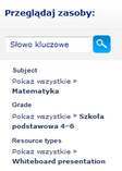 Podczas wprowadzania słów kluczowych zobaczysz podpowiedzi, o Podstawa programowa wyszukiwanie według podstawy programowej skorzystaj z menu poniżej pola wyszukiwania, aby wybrać odpowiednią