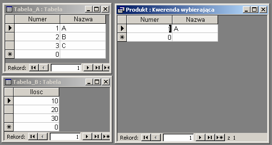 Selekcja + projekcja: SELECT nazwisko, imie,, zarobki FROM PRACOWNICY