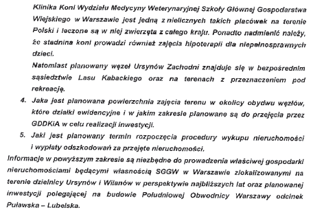 DZIELNICA TREŚĆ ODPOWIEDŹ 1 Ursynów Ad 1) 2) i 3) Spaliny z tunelu usuwane będą przez wyrzutnie spalin w sytuacjach kiedy stężenia substancji w tunelu osiągną założone (dopuszczalne) stężenia