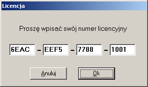 Po poprawnym wpisaniu numeru seryjnego, program weryfikuje jego poprawność.