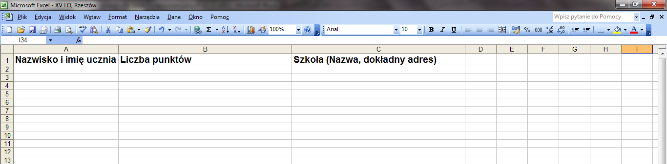 Załącznik nr 8 Lista uczestników I etapu Konkursu Języka Niemieckiego dla Szkół Ponadgimnazjalnych jest