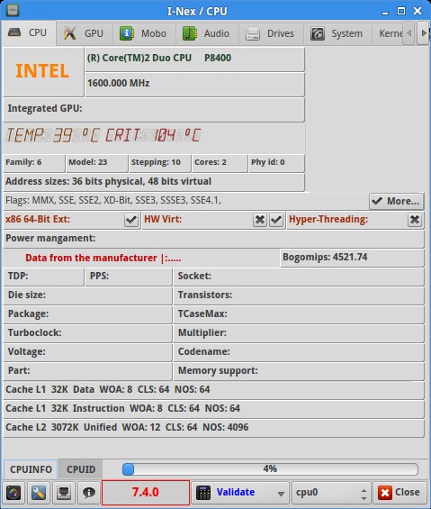 HDT w FREE_Desktop informacje o komputerze Z wersją instalacyjną systemu jest również dostępny pakiet narzędziowy HDT (Hardware Detection Tool).