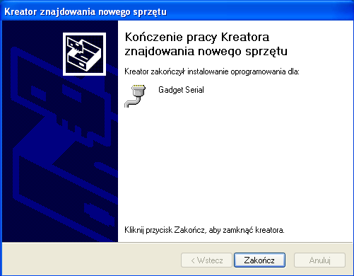 Następnie wybieramy przycisk <Dalej>. Spowoduje to rozpoczęcie procesu instalacji sterowników. Rys. 14. Okno instalacji sterowników.