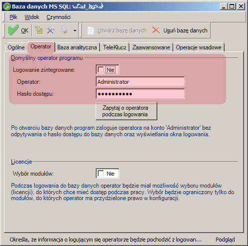 Logowanie do bazy danych Operator Uruchomienie SonetaServer jako usługi systemu Windows (zalecane) Zalecaną konfiguracją jest instalacja i uruchomienie SonetaServer jako usługi Windows.