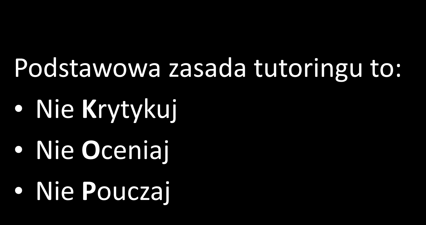 Nie KOP Podstawowa zasada tutoringu