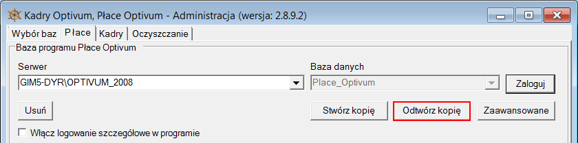Jak przenieść dane programu Płace Optivum na nowy komputer? 6/10 Odtwarzanie kopii zapasowej 1. Sprawdź, czy program Płace Optivum jest zamknięty. 2.