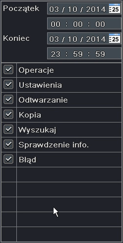 3.4.3. Logi systemu Położenie: Menu główne Informacje Logi systemu Okno dialogowe pozwala na przeglądanie systemowego dziennika zdarzeń.
