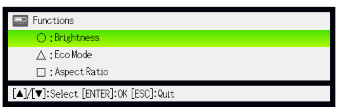 Aby zmienić tryb pracy przy używanym porcie USB, należy wykorzystać funkcję w menu. W przypadku wybrania trybu On (Manual) za pomocą strzałek lewo/prawo możemy wybrać tryb pracy projektora.