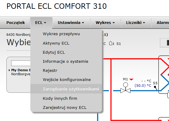 5.6 Aplikacja ECL Portal strona główna Ze strony głównej aplikacji ECL Portal można uzyskać dostęp do wszystkich regulatorów ECL zarejestrowanych na koncie użytkownika.