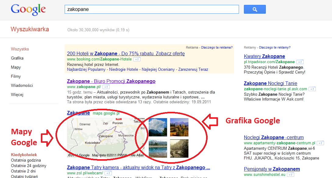 8 Ogólna wyszukiwarka google zawiera następujące elementy: Książki (Book Search) Wiadomości i raporty (Google News) obrazy (Google Image Search)
