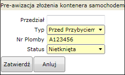 Spedytor może obejrzeć uszkodzenia, ale nie może ich dodawać ani zmieniać. Uszkodzenia są dodawane przez pracowników BK.