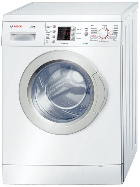 PRALKA BOSCH WAE 20465 PL Klasa energetyczna A+++ 1000 obrotów na minutę 59 cm głębokości 7 kg wsadu 15 programów VarioPerfect - pralki wyposażone w ten system mogą wyprać pranie albo wyjątkowo