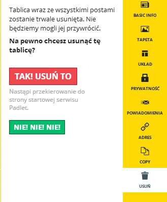 wykorzystując do tego przycisk USUŃ znajdujący się w menu Zmień tę