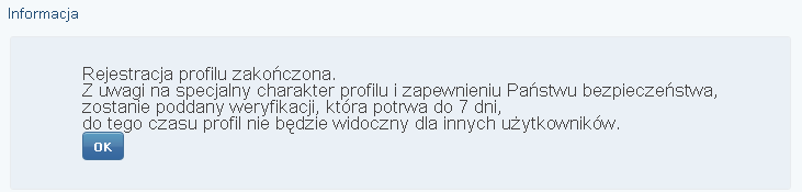 2. Wykonaj procedurę rejestracji opisaną w punkcie 3.9 Procedura rejestracji profilu.