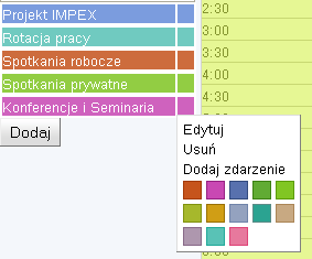 Rysunek 86 Formularz dodawania kalendarza 4. Wypełnij pola tekstowe formularza dodawania kalendarza. 5.