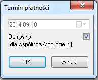 dokumentów. Standardowo podpowiada domyślny, który jest wpisany w funkcji "Stopy procentowe" w polu "Termin płatności".