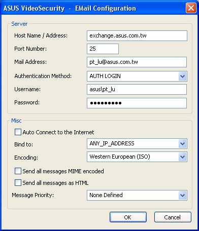 4. Kliknij Sending Mail Settings (Wysyłanie ustawień poczty) w celu konfiguracji parametrów e-mail.