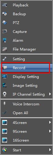 3. W menu rejestratora Channel Schedule Record