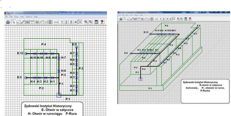 Łatwa konfiguracja rurociągu Projektowanie 2 i 3D- z obrysem