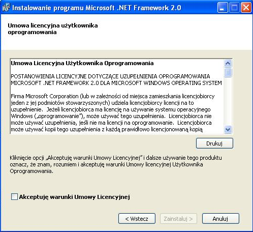 NET Framework odbywa się poprzez uruchomienie pliku instalatora dotnetfx.exe.