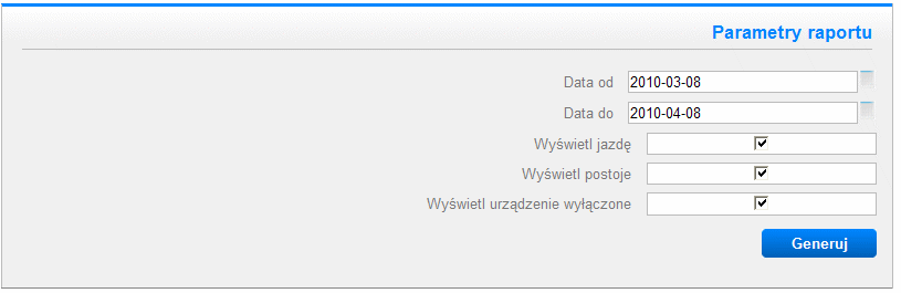 W przypadku wyboru więcej niż jednego pojazdu, dane odnoszące się do poszczególnych pojazdów mogą zostać wygenerowane do kilku zakładek pliku *.
