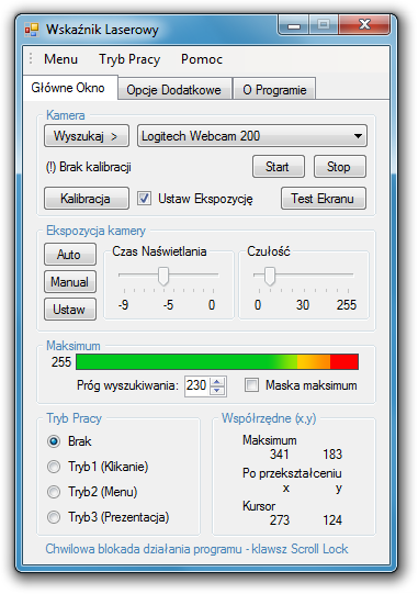 7. Instrukcja obsługi programu 7.1. Wymagania systemowe Wymagania konieczne do uruchomienia programu: System Windows 2000/Xp/Vista/7 Biblioteki DirectX oraz.