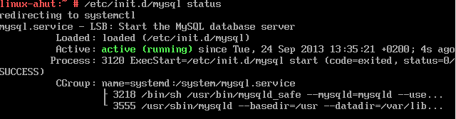 Serwer MariaDB został zainstalowany. Zatrzymywanie, restart, uruchamianie serwera MySQL w systemie Linux. Uruchomienie serwera: /etc/init.d/mysql start Zatrzymywanie: /etc/init.