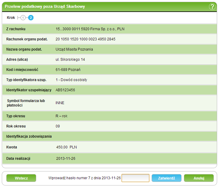 4. PłatnościIndeks 102/226227 W plusbank24 metody autoryzacji operacji są przypisywane do Użytkownika Klienta. Więcej informacji na ten temat znajdziesz w rozdziale Metody autoryzacji operacji.