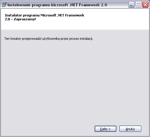 3.1 Instalacja komponentu Microsoft.NET Framework Jeśli instalator wykryje w systemie brak komponentu Microsoft.NET Framework, sam pobierze go ze strony Microsoft, aby później go zainstalować.