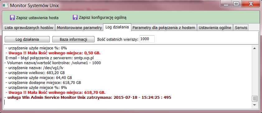 Przykładowa zawartość logu: Win Admin Servicce Monitor Windows - usługa utworzona: 2013-09-14-21:39:53 : 059 - odczyt konfiguracji: D:\Winadmin\winadmin_mon_win.