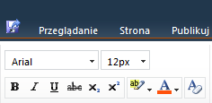 6.1.1. Wstążka z narzędziami do edycji pojawia na witrynach i w miejscach, gdzie tych narzędzi możesz użyć (Rys. 33). Rys. 33 6.1.2. Wklejanie tekstu do edytora przez funkcję Wklej.