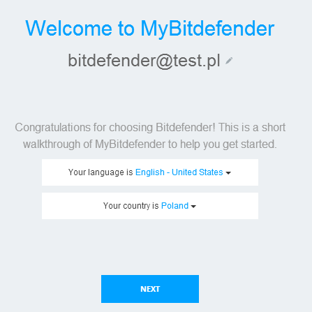 Założyć konto można również na stronie: https://my.bitdefender.com. Po przejściu na stronę należy postępować wg wskazówek na ekranie. 1. Wybierz Sign up 2.