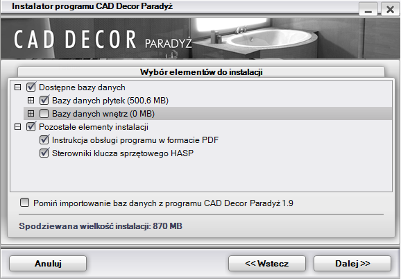 Po kliknięciu Odinstaluj program poprosi o potwierdzenie, że wybrany program ma zostać odinstalowany (Rys. 16). Jeśli użytkownik wybierze Nie, instalacja programu CAD Decor Paradyż 2.