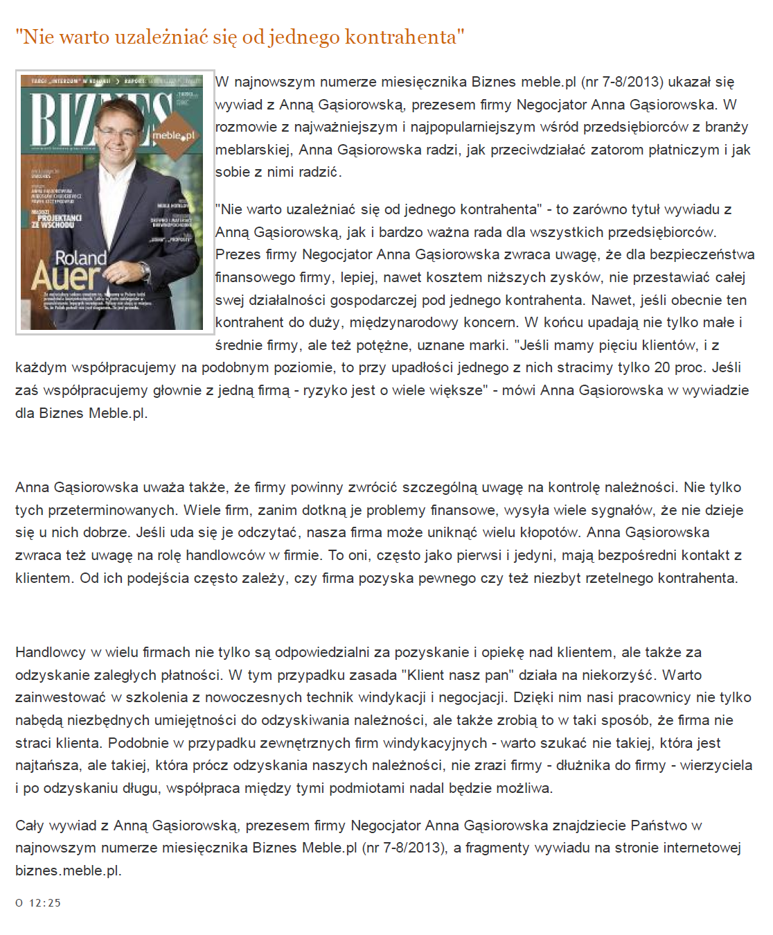 "Nie warto uzależniać się od jednego